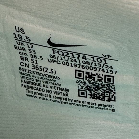 W19.5 / Mens 18 - Nike Sabrina 2 \'White Noise\' Basketball Shoes White Silver NEW main image 5